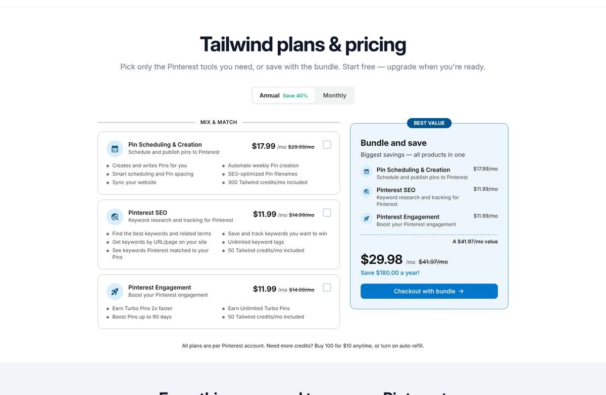 Tailwind pricing page, 22 October 2026